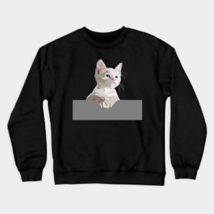 Cute White Kitten Crewneck Sweatshirt